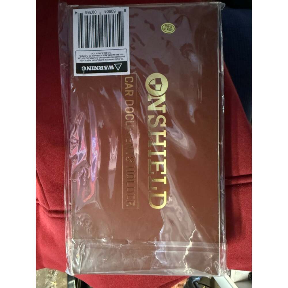 ONSHIELD Car Document Holder Organizer One Size Brown Gold